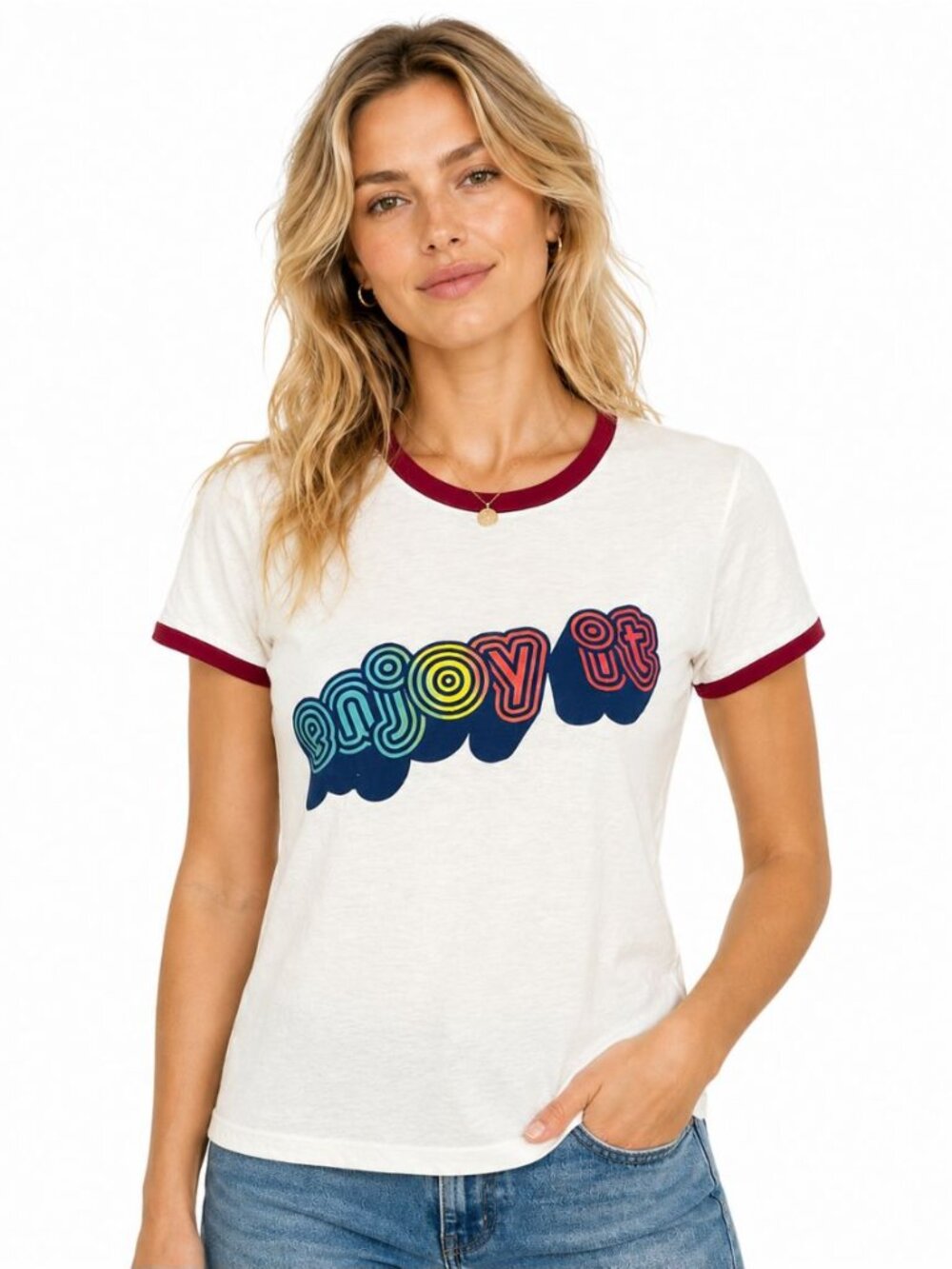 Mother The Itty Bitty Goodie Ringer T-Shirt in Enjoy It Short Sleeve Size XS/S?
